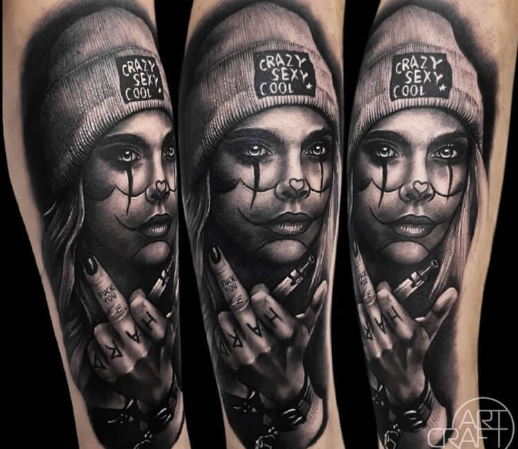 Chicana girl tattoo by Anastasia Agapova