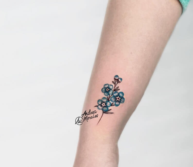 Tattoo tagged with small feminine cute blue flower  inkedappcom