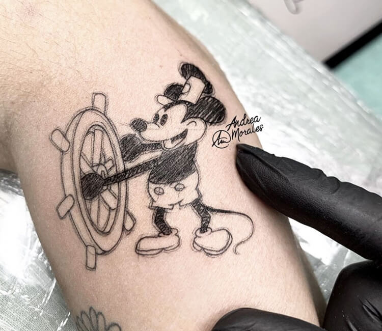 mickey head outline tattoo