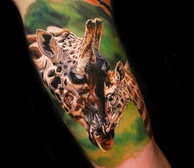 Fine line style giraffe tattoo on the forearm.... - Official Tumblr page  for Tattoofilter for Men and Women