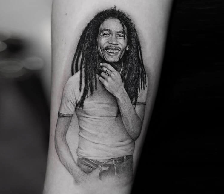 Bob Marley Portrait Tattoo