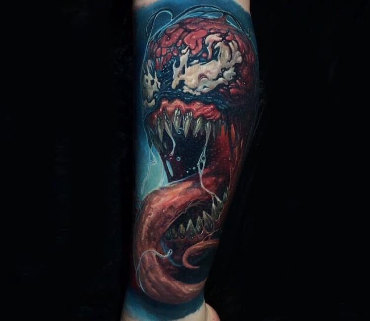 Dark Tides Kingston - Carnage added to this sleeve done by Ben! Venom all  healed up | Facebook