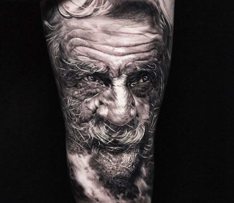 Old man tattoo by Boris Tattoo