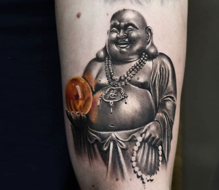 Golden Dragon Tattoo - Good luck Buddha. Tattoo by Noy | Facebook