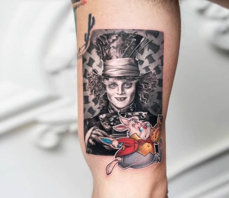 mad hatter hat tattoo drawing