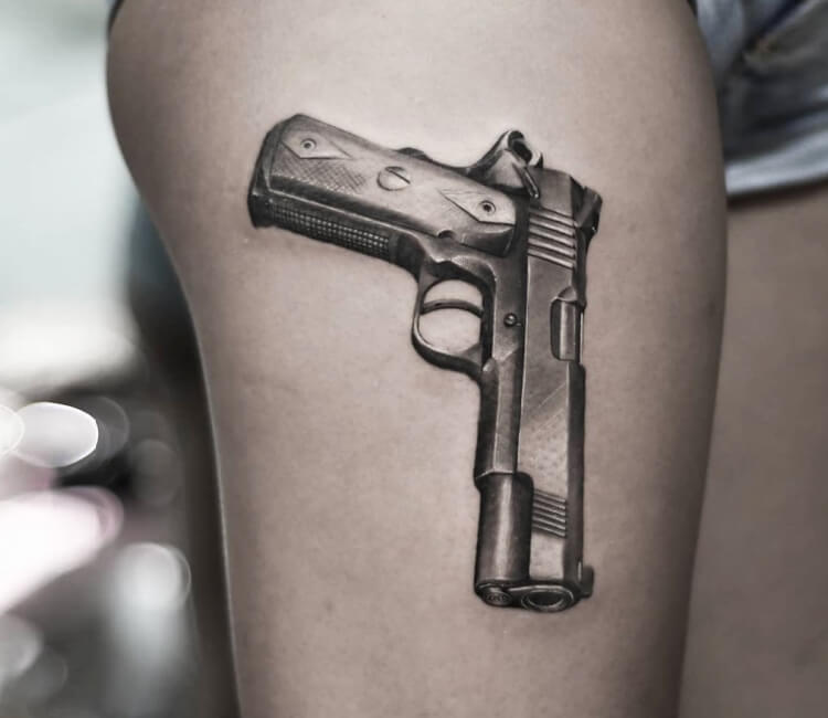 pistol tattoo by mallusantos on DeviantArt