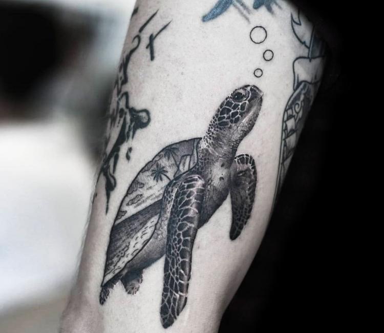 NEW Sea Turtle Tattoo - Semi Permanent