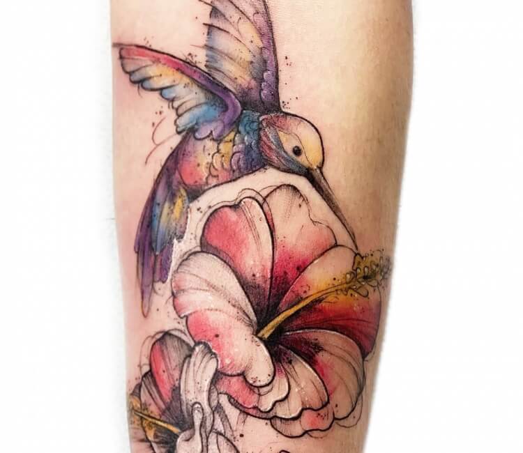 Instagramల GEEM tattoo tatuaje tattoodesign hummingbird  hummingbirdtattoo bird birdtattoo lili liliflower flowers flower  flowertattoo bug