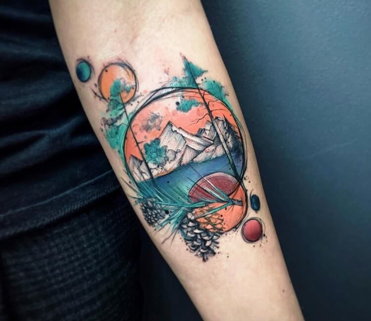 Mountains tattoo by Daria Mlecna | Post 30329