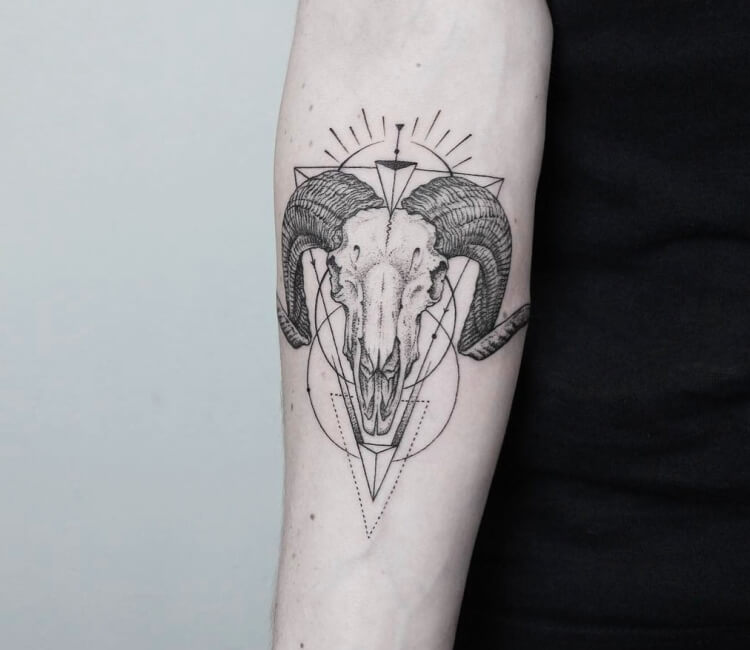 Bighorn sheep skull tattoo by Emrah Ozhan | Post 32006