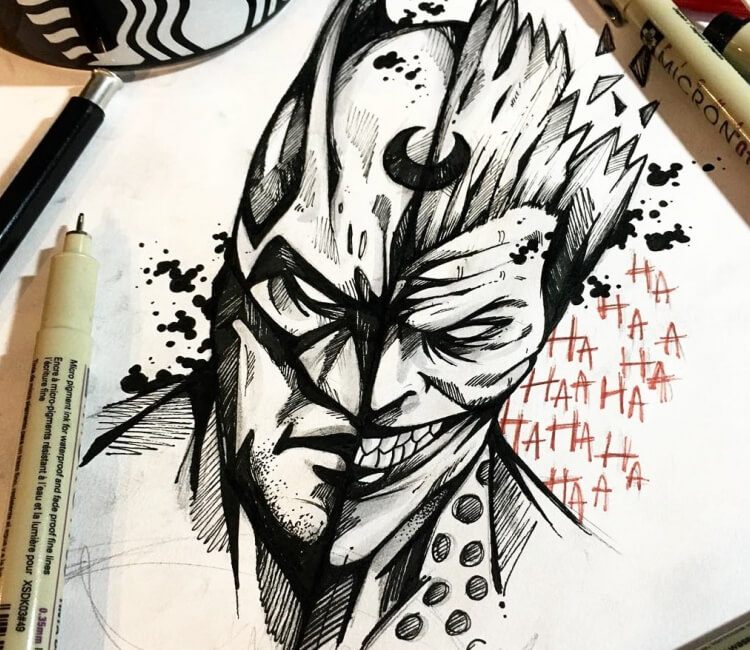 Batman vs Joker drawing by Gustavo Takazone | Photo 31032