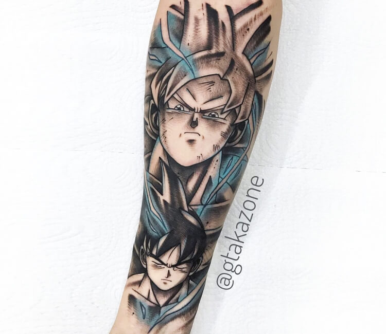 My ultra instinct and ssblue tattoo done by Tokyo Tattoo  rdbz