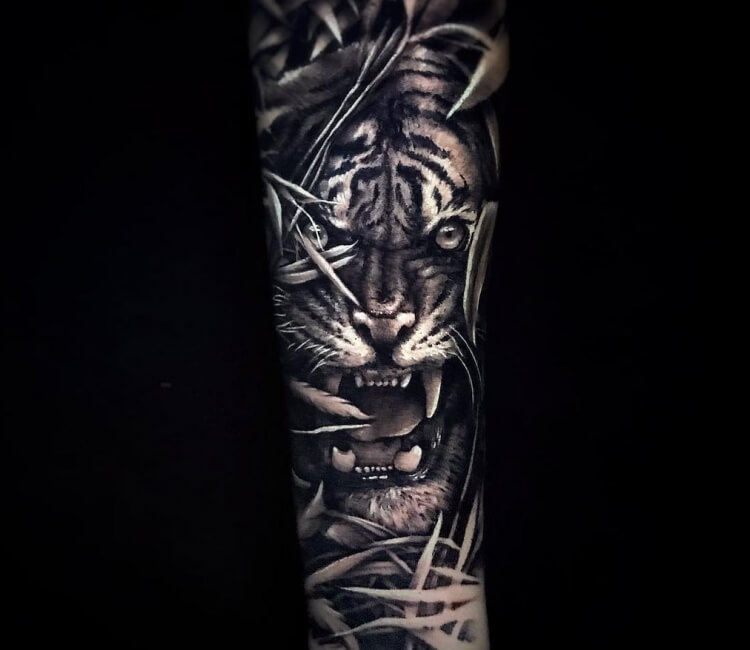Wild tiger tattoo by Hugo Feist  Post 30813