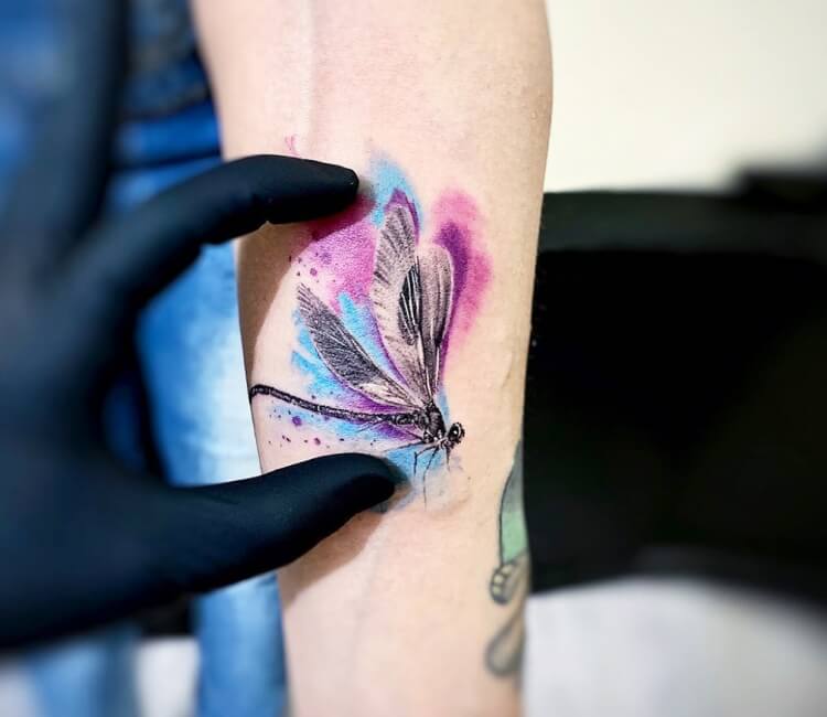 watercolor dragonfly customized & tattooed by Wiji Lacsamana / done he... |  TikTok
