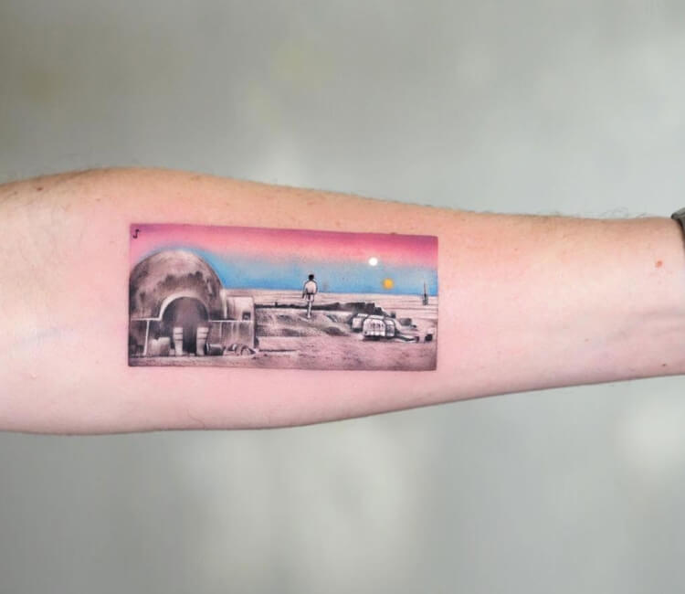 Binary Sunset tattoo by Wylie Perry at Euphoria Tattoo  Scrolller