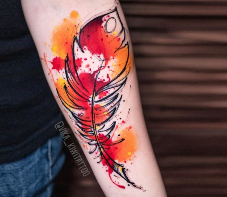 tattoo tatuagem feather pena aquarela watercolor  Flickr
