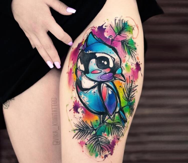 FYeahTattoos.com — My blue jay and rose tattoos! My first(s)! I got...