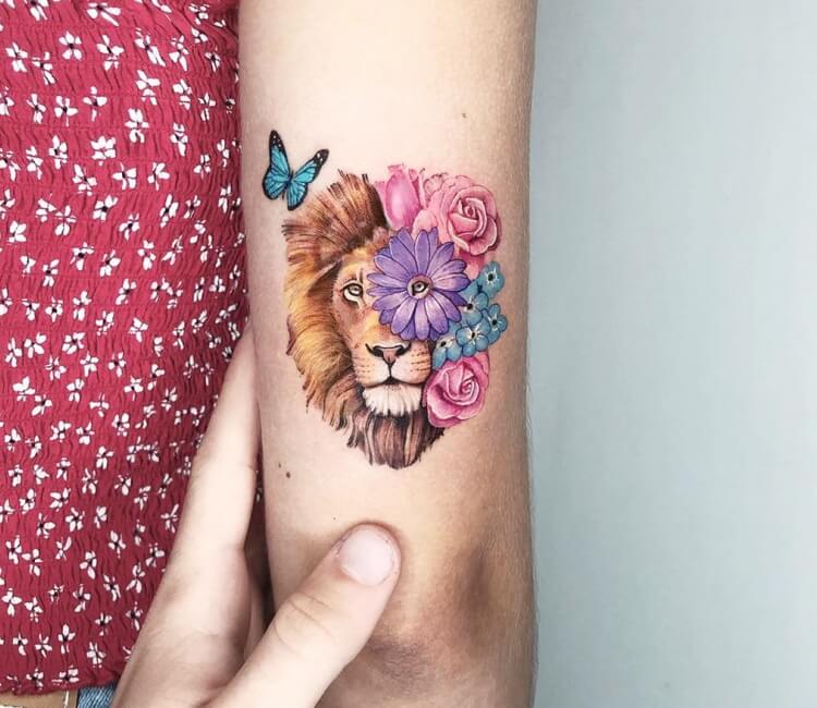 Lion with flower