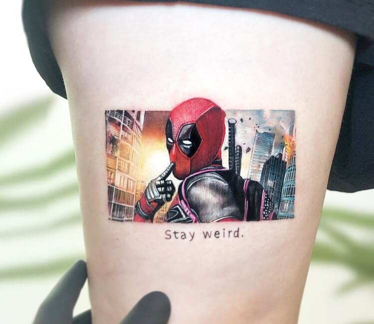 So much fun with this Deadpool tattoo! #deadpool #color #realism #fyp ... |  TikTok