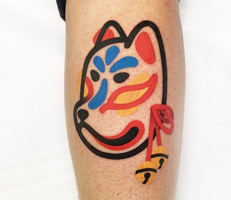 Novu Ink Girl with the Kitsune Mask Temporary Tattoos  PACK OF 2  Fake  Tattoos  Art Design TransfersStickers  For Body Arm Leg etc  22cm x  14cm  Amazonin Beauty