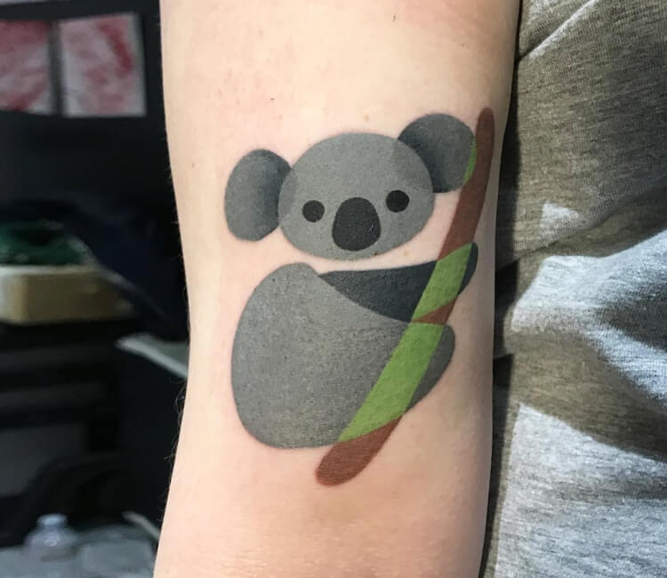 Koala tattoo on the inner forearm