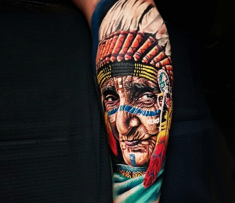 Inkdom Tattoos  Native American colored portrait A big  Facebook
