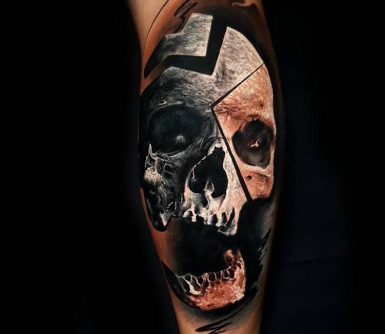 Skull tattoo by Marek Hali | Post 31586