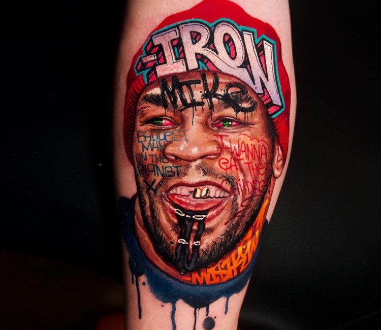 Mike Tyson with Mike Tysons own face tattoos  Weird tattoos Mike tyson  tattoo Portrait tattoo