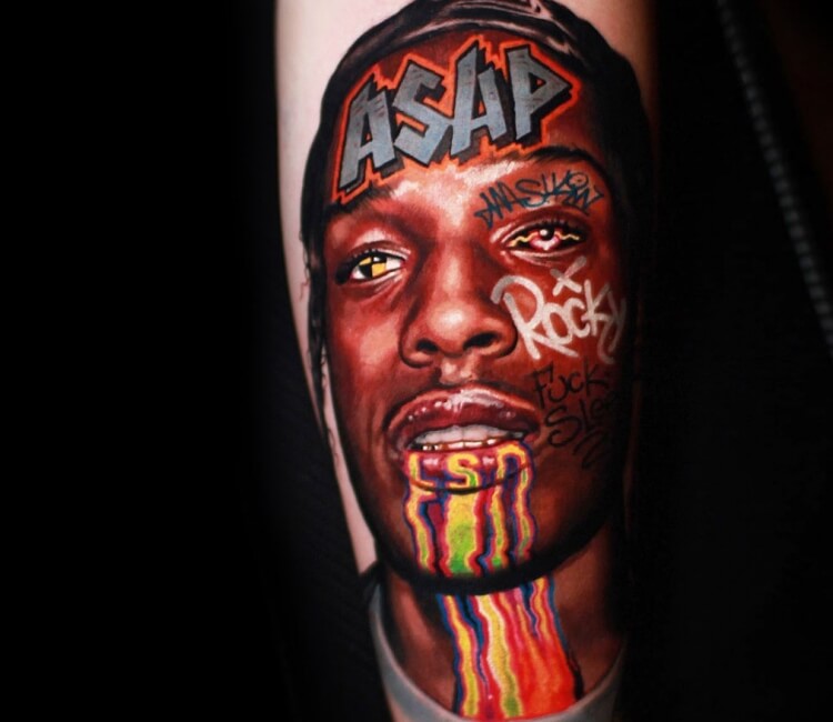 ASAP Rocky tattoo by Mashkow Tattoo