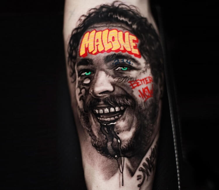 Post Malone tattoo  by Ben Kaye  rBesttattoos