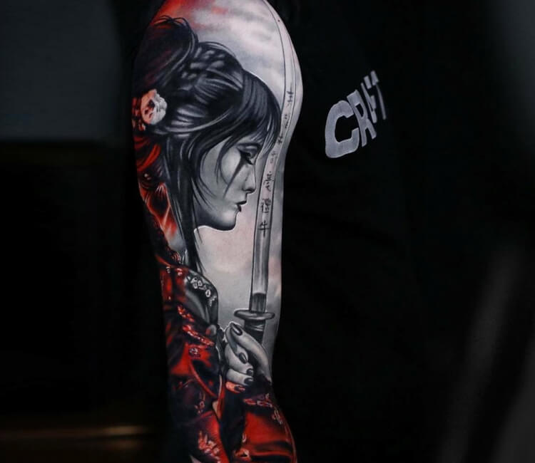 Samurai girl tattoo by Michael Cloutier | Post 30141