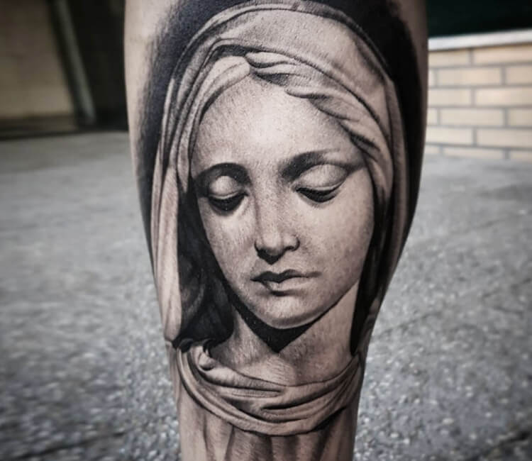 Virgin Mary with Rose greytheorystudio adrianlazaro virginmarytattoo  tattoosleeve tattoos  Instagram post from Adrian Lazaro adrianlazaro