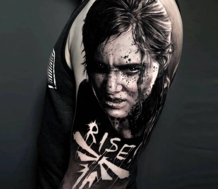 Ellie tattoo. Last of Us Part 2 tattoo. Video game tattoo. Forearm