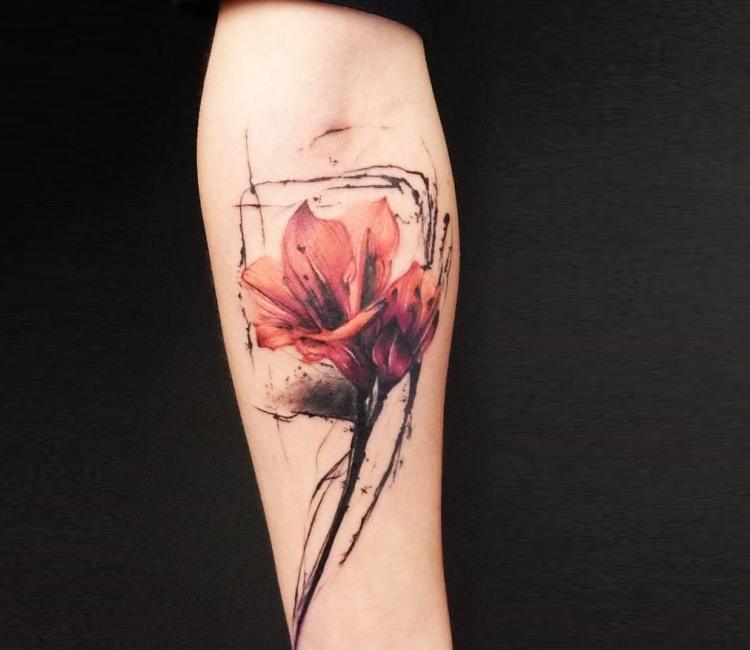 Wild poppy tattoo by Mikki Bold | Post 30654