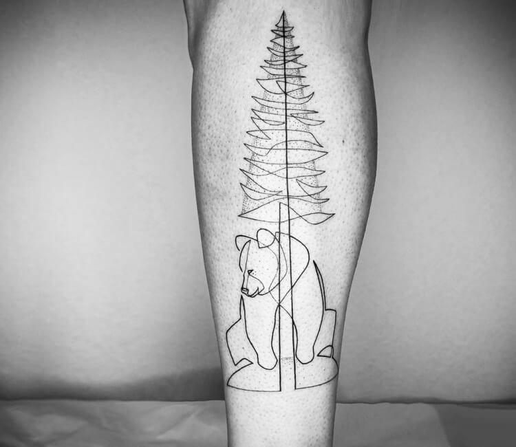 Bear and tree tattoo by Mo Ganji | Post 30003