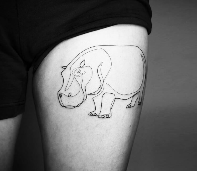 View topic  Hippo sketch  Chicken Smoothie  Hippo tattoo Small black  tattoos Hippo drawing