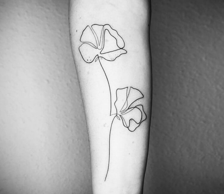 24 Black And White Poppy Tattoos