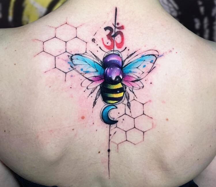 Watercolor Bee    Had fun getting to add this little watercolor bee to  bbcollee leg sleeve Thanks for letting me play with some  Instagram