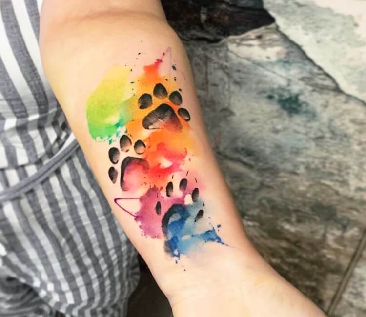 Buy Watercolor Paw Print Temporary Tattoo Online in India  Etsy
