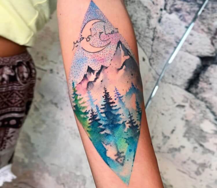 Mountain and forest tattoo by Pablo Ortiz Tattoo | Post 32035
