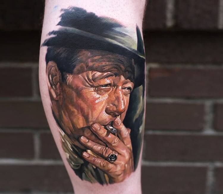 Kamikaze Tattoo Studio  John Wayne portrait done by Abenk For booking and  enquiries email kamikazetattoostudiosgmailcom or msg the page directly    Facebook