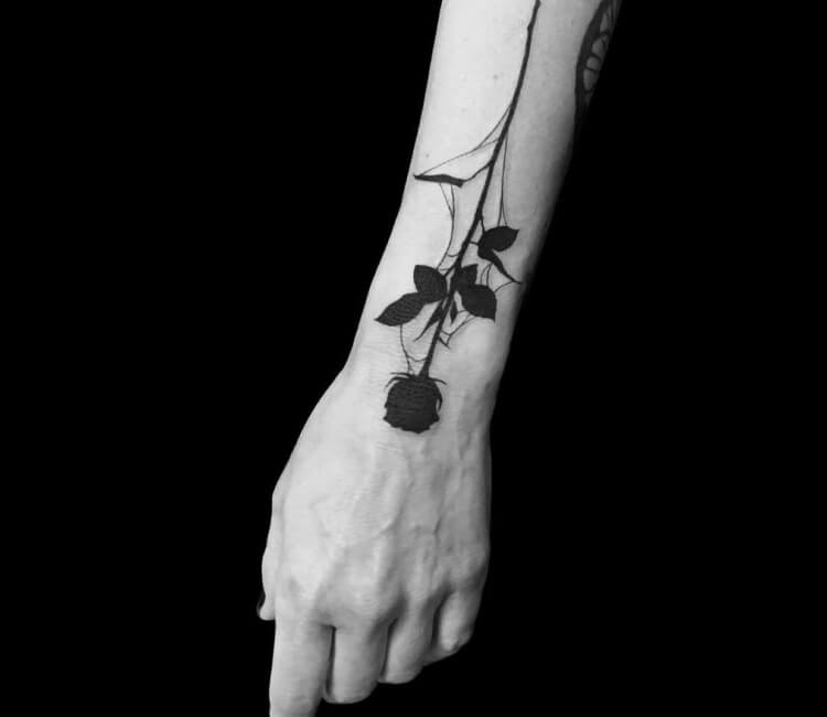 arm tattoos for girls gothic Halloween black rose large 8.25"  temporary tattoo | eBay