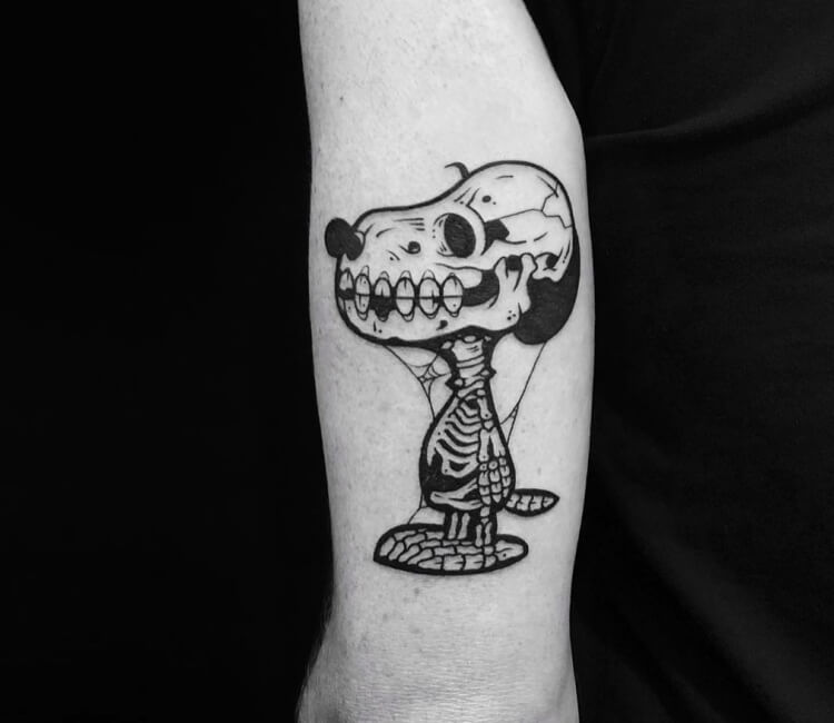 Skeleton dog leopard king tattoo style Art Print by Thesecretartsclub   Society6