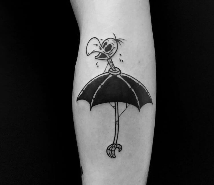Umbrella Bird tattoo by Roy Tsour | Post 31670