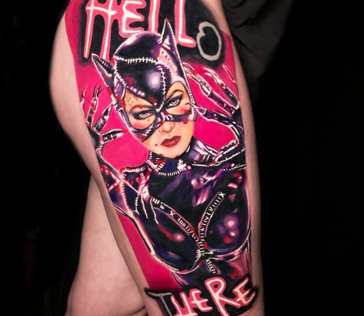 Catwoman done by Laura Casey at Lady Los Custom Tattoos St Johns  Newfoundland Canada  rtattoos