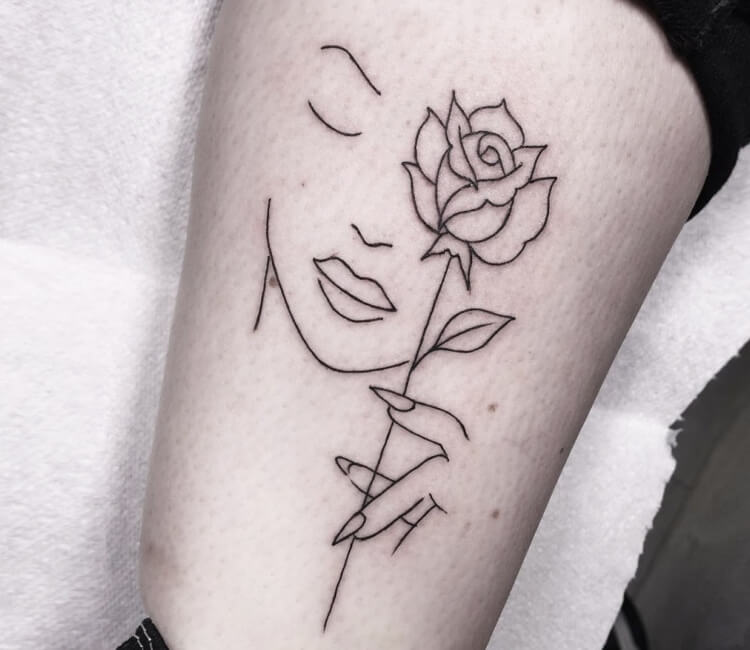 Rose Girl On White Stock Illustration  Download Image Now  Line Art Rose   Flower Human Face  iStock