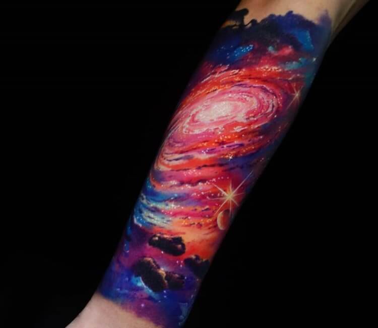Galaxy tattoo by Tattoo Zhuzha