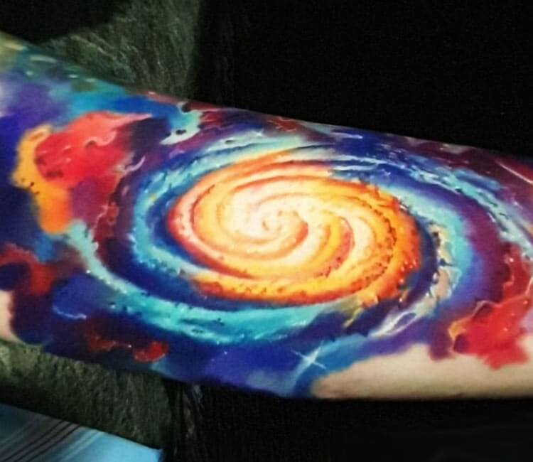 Awesome Galaxy Spiral Tattoo On Right Half Sleeve  Spiral tattoos Tattoos  Tattoo designs
