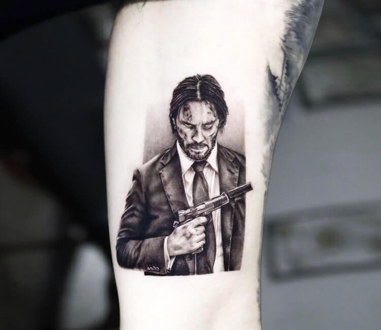John Wick I made a while ago Love making movie character tattoos Please  oh please lets keep rocking it yall johnwick keanureeves  Instagram