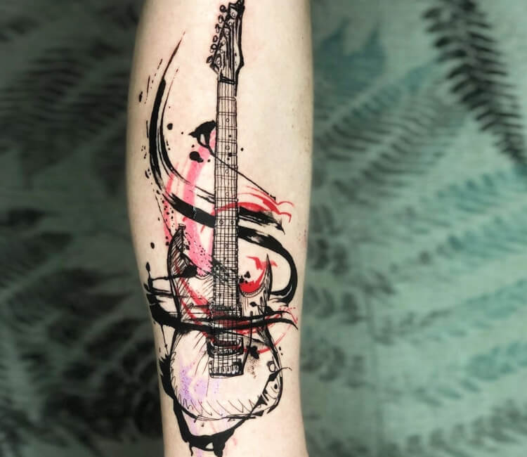 Guitar tattoo by Thomas Acid | Post 31267